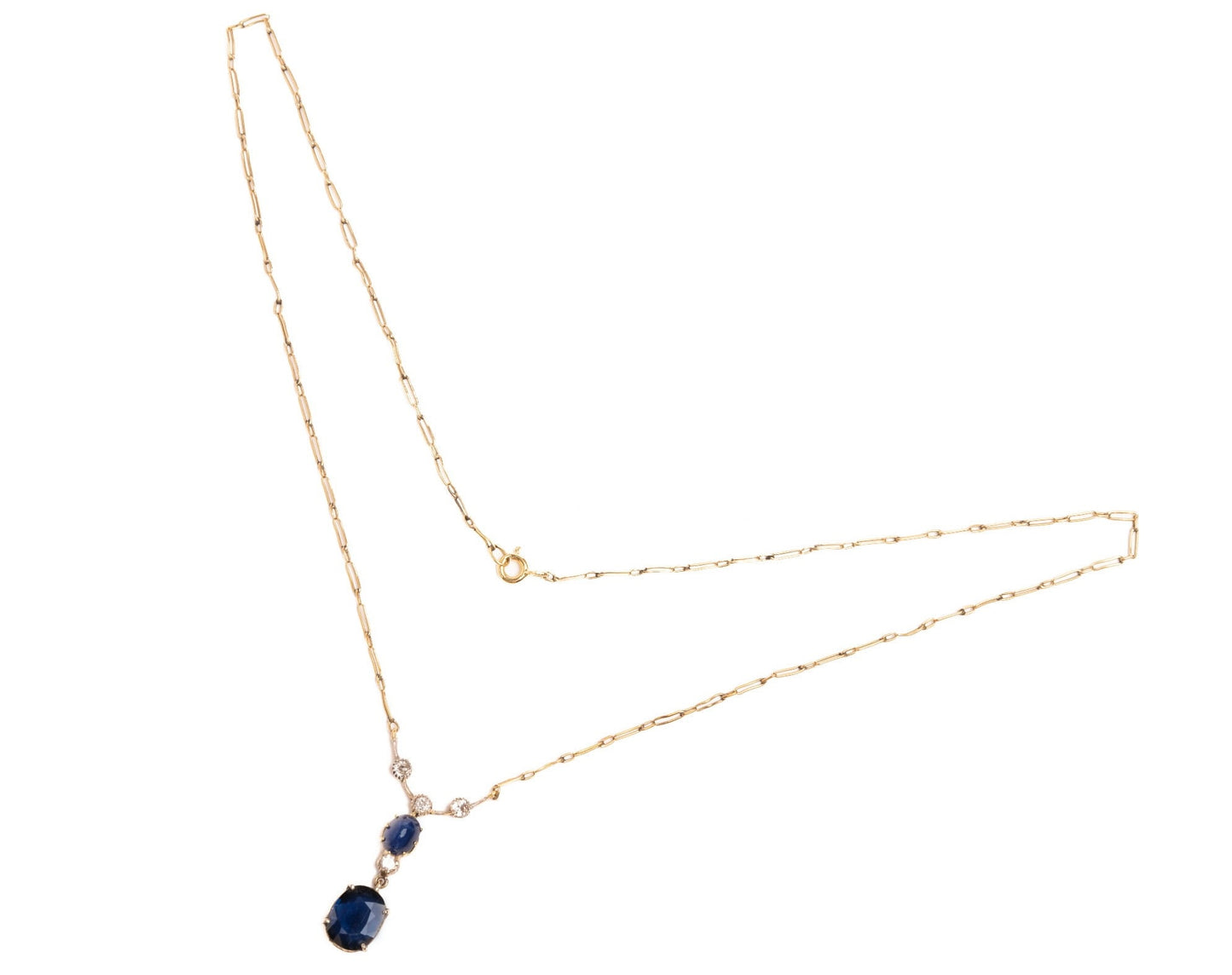 Gold Necklace with Sapphires and Diamonds