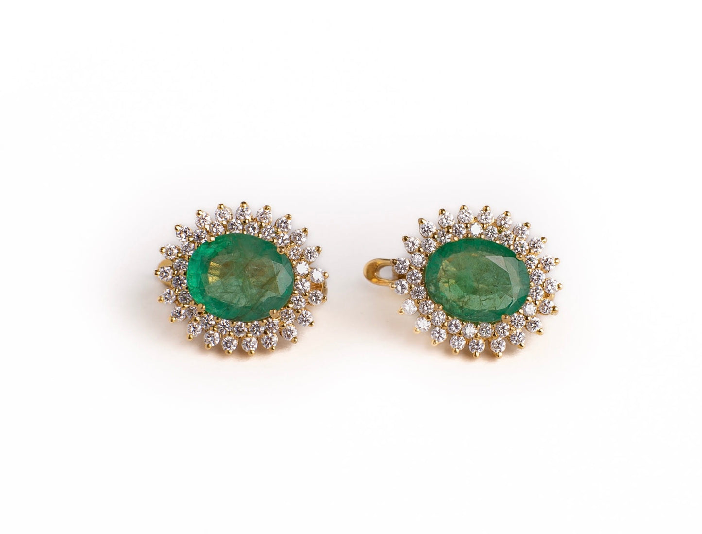 Emerald Elegance Diamond Studs