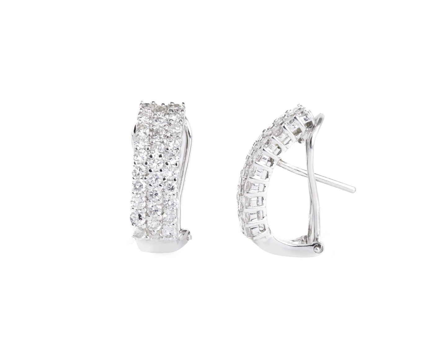 Radiant Diamond Stud Earrings in 18K White Gold