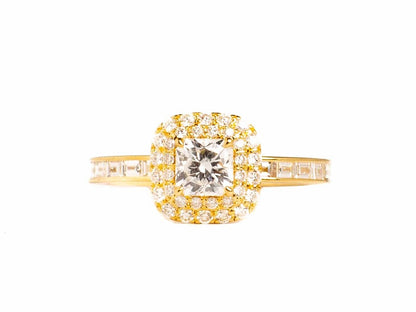 The Regal Radiance: Yellow Gold Diamond Ring with Mixed-Cut Stones