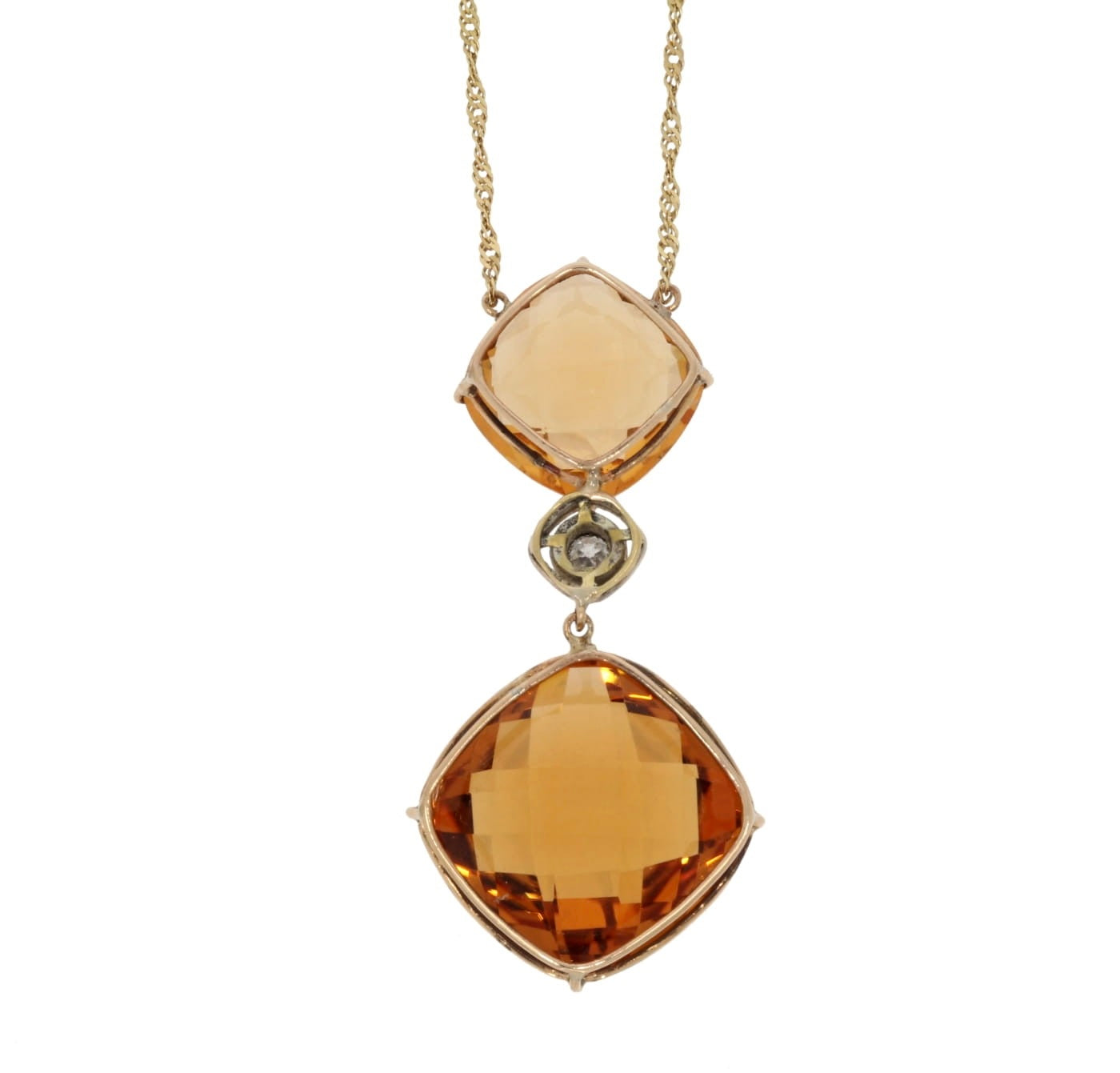 Citrine Elegance Diamond Necklace