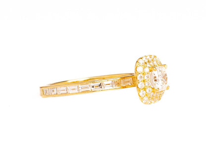 The Regal Radiance: Yellow Gold Diamond Ring with Mixed-Cut Stones