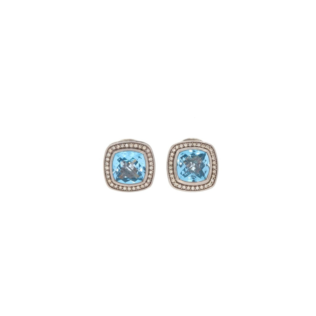 Blue Topaz and Diamond Elegance Earrings