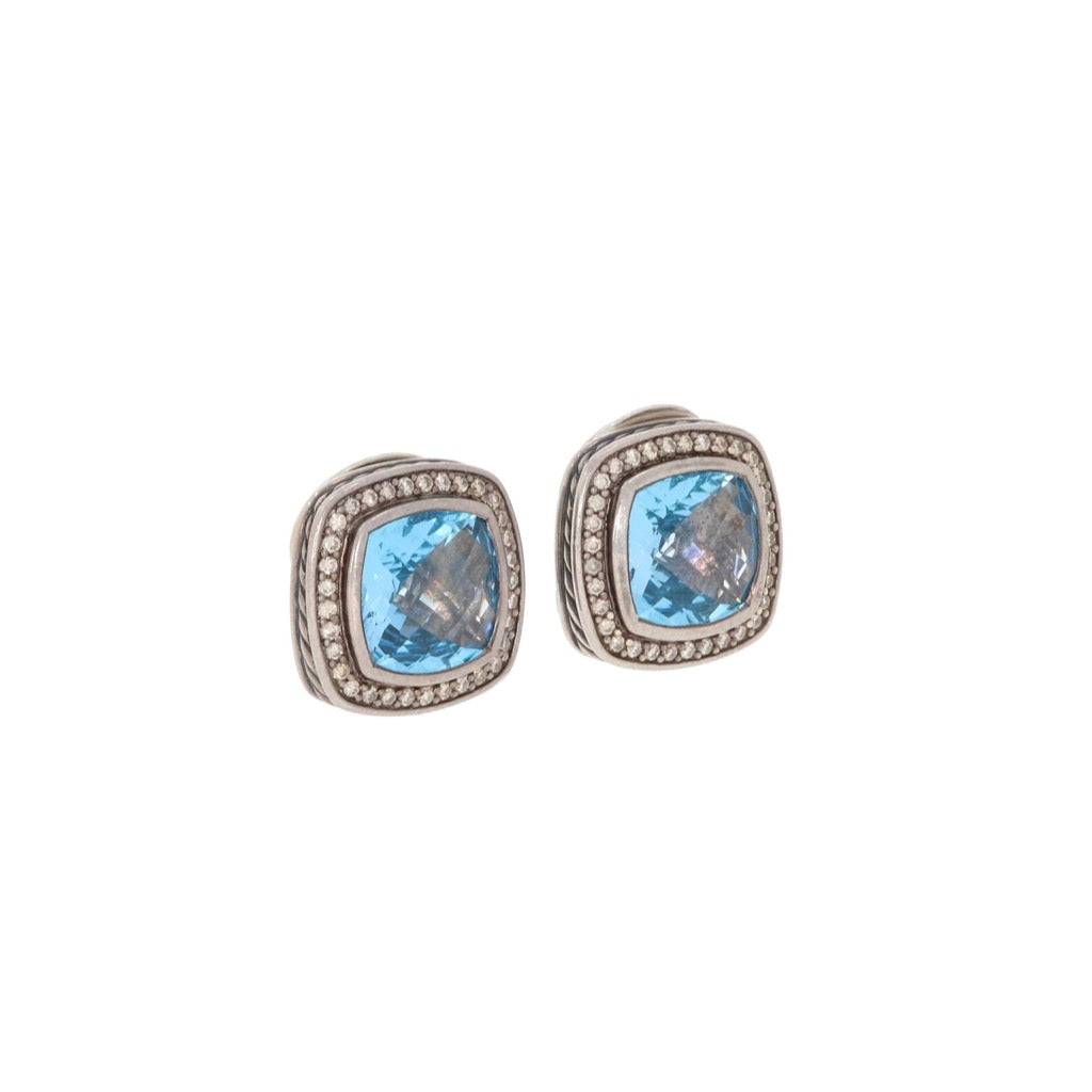 Blue Topaz and Diamond Elegance Earrings